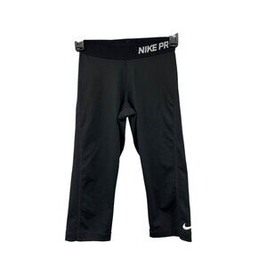 Nike Pro Capri Training Leggings Womens XS Black Dri-Fit Workout Pants Used